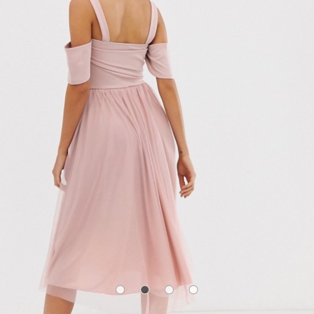 ASOS scuba top cold shoulder tulle dress Small - Picture 3 of 9